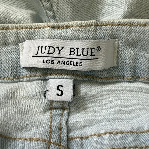 Judy Blue High Waist Bleach Cut Denim Shorts Casual Festival JB150073 Sz S - Picture 6 of 7